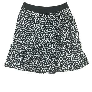 Maeve Black and White Button Print Mini Skirt